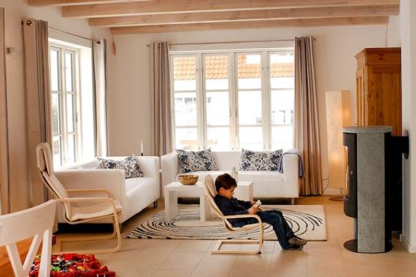 Seaside Rosenhagen Ferienhaus Haus am Meer Wohnzimmer